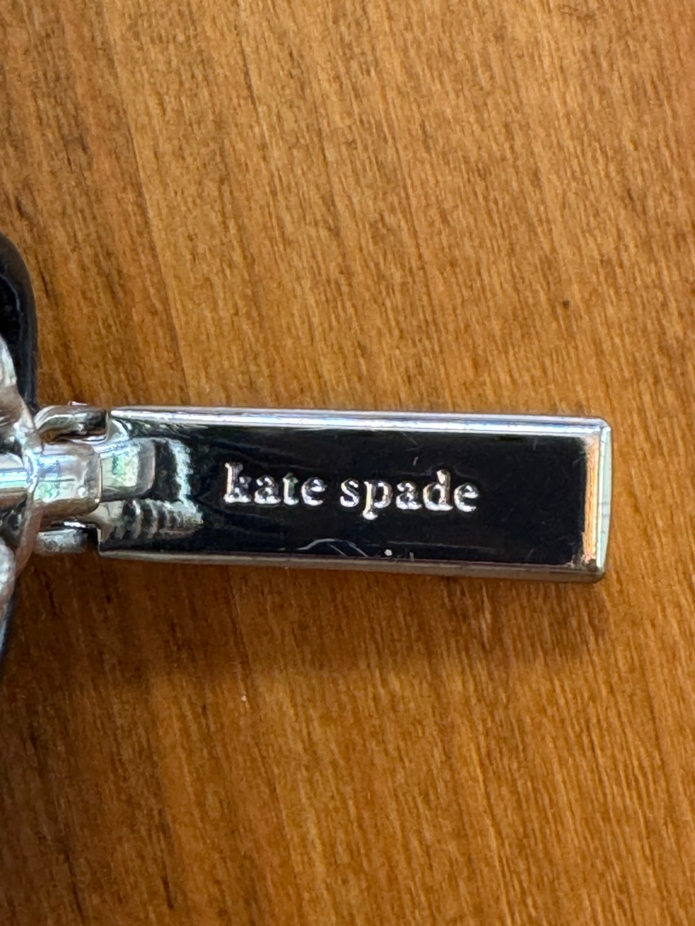 Kate Spade Black Pebbled Leather Large Zip Around Continental Wallet Silver Logo - Picture 6 of 7